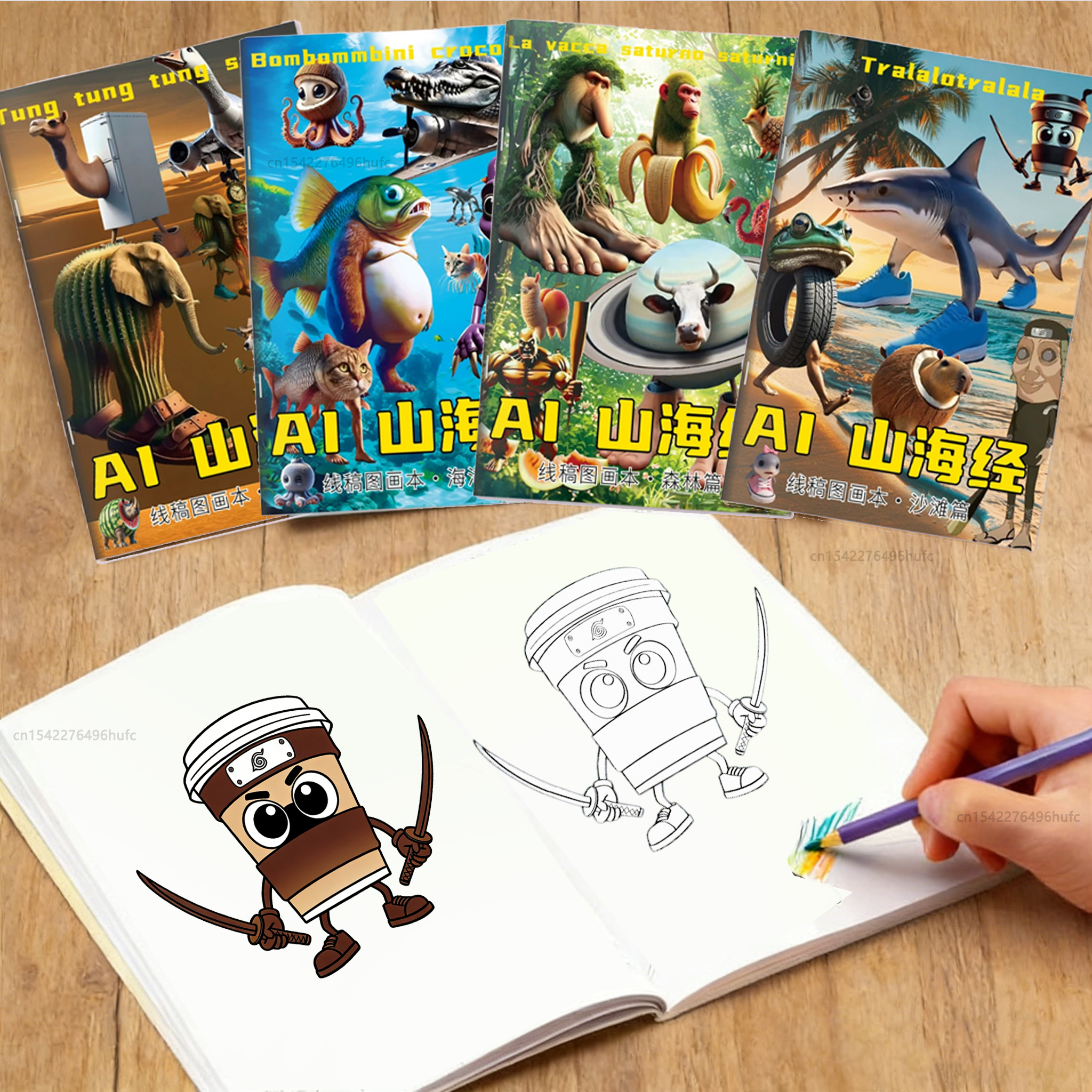 Photography Of Book - Italian Brainrot Coloring Books Sketchbook Funny