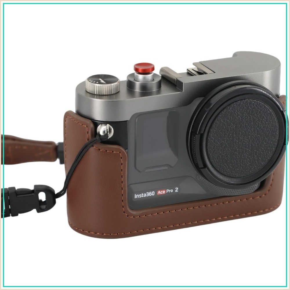 Camera Strap Leather - Vintage Camera Cage for Insta360 Ace