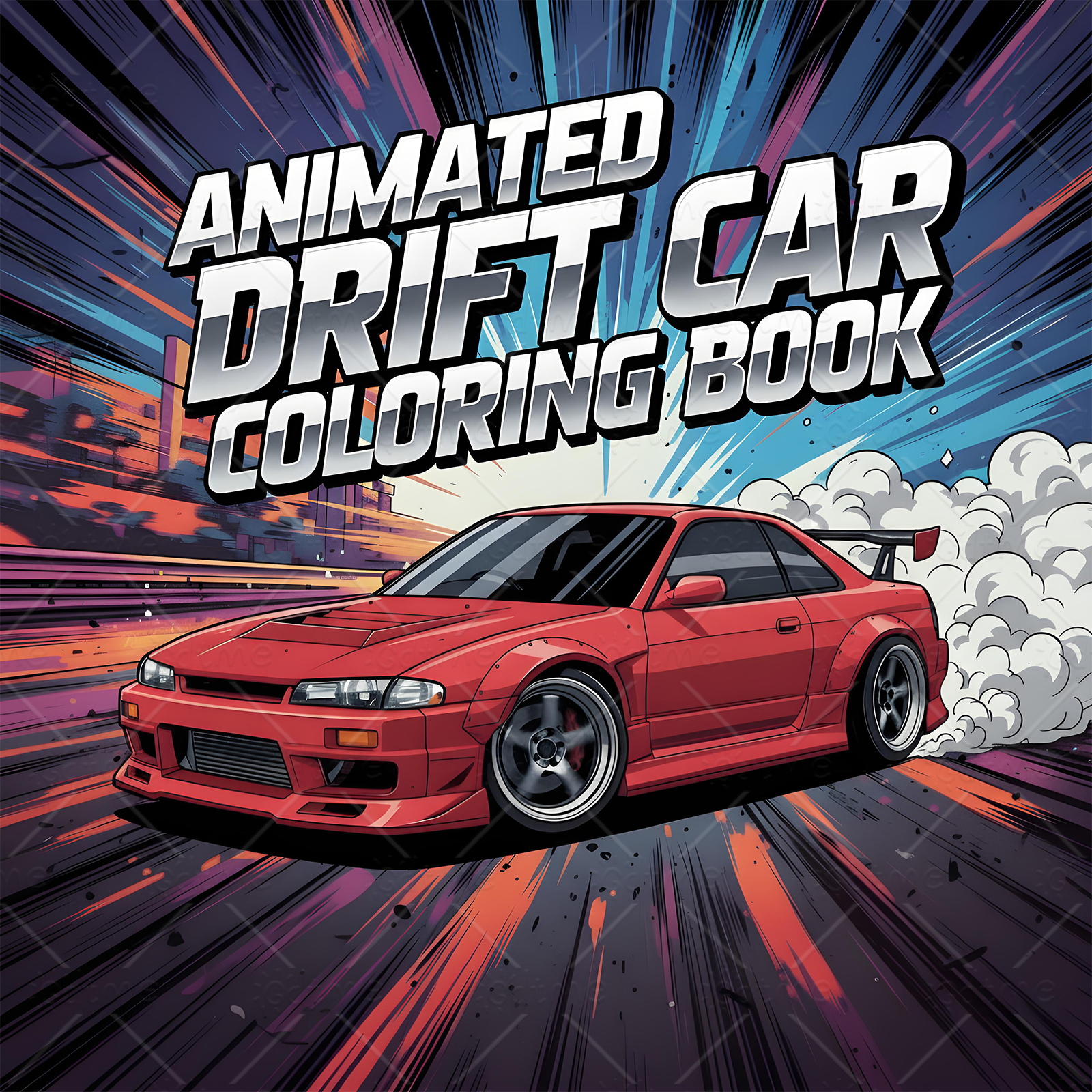 Photography Of Book - ANIMATED DRIFT CAR Bold-easy Patterns Coloring