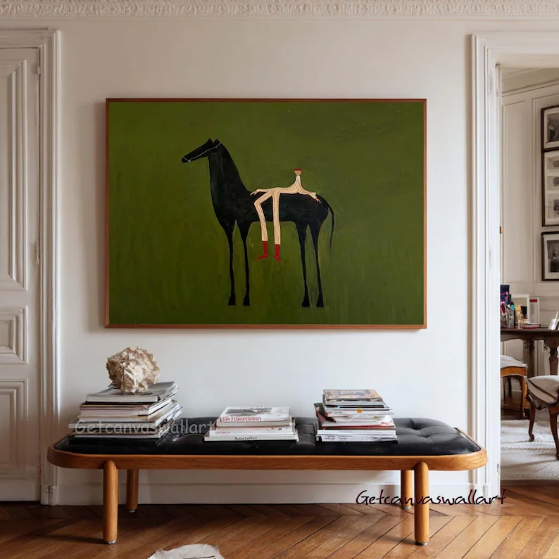 Photography Image - Modern Abstract Western Horse & Figure