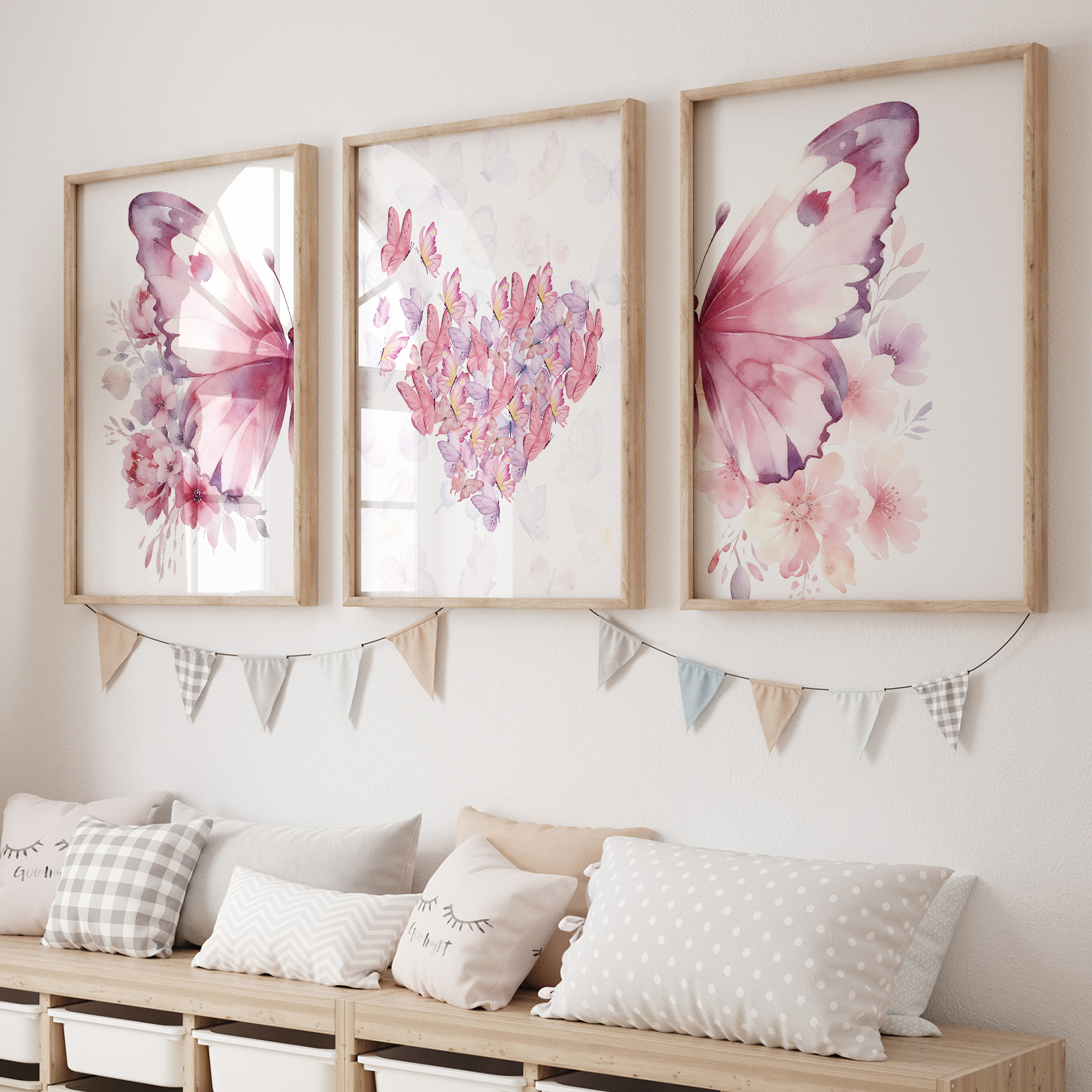 Photography Image - 3pcs Cartoon Children Pink Love Butterfly