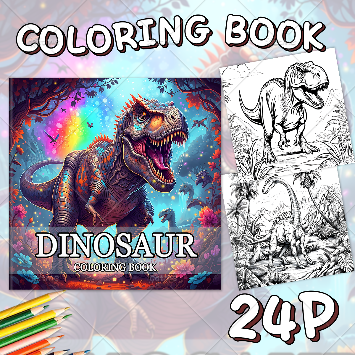 DINOSAUR Coloring Book Adult R - Photography Of Book บทวิจารณ์และราคา
