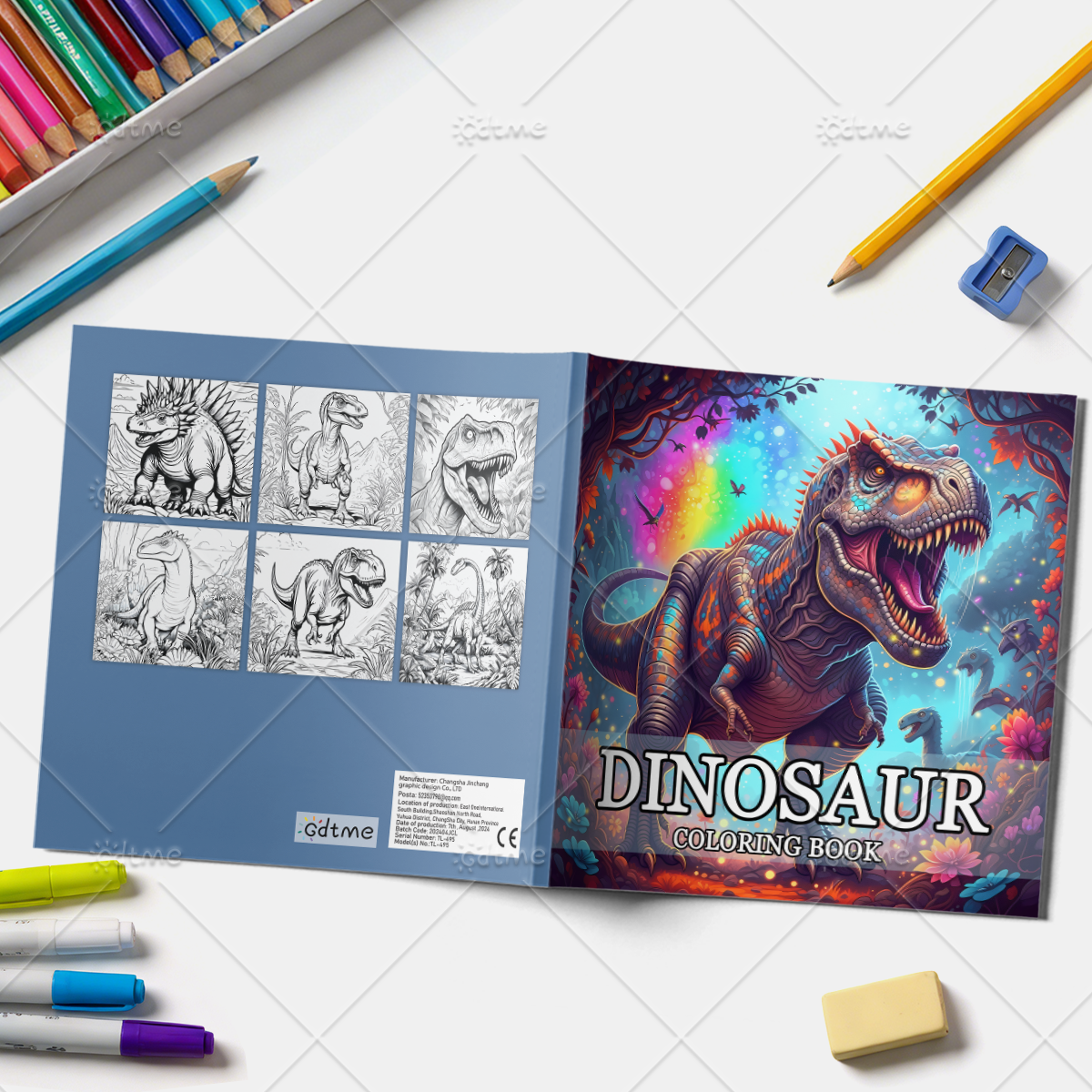 DINOSAUR Coloring Book Adult R - Photography Of Book บทวิจารณ์และราคา