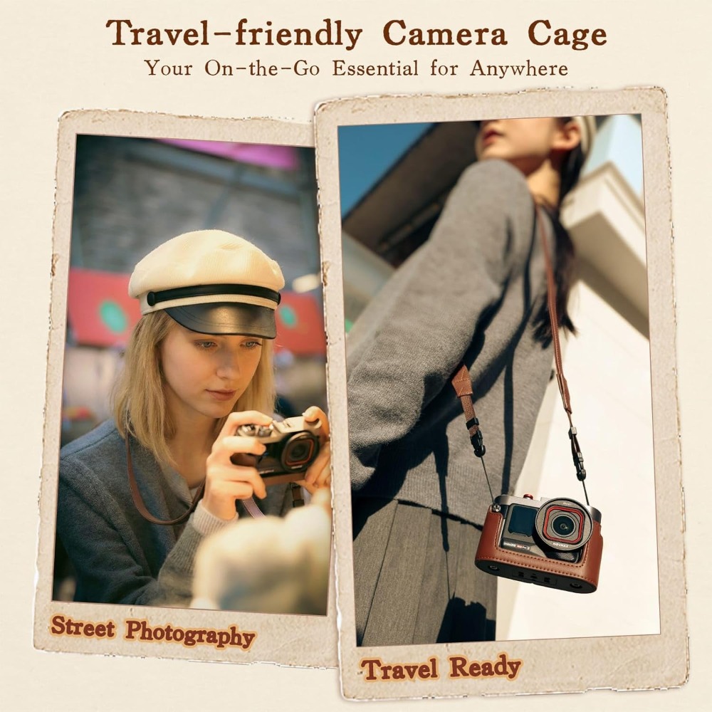 Vintage Camera Cage for Insta3 - Camera Strap Leather บทวิจารณ์และราคา