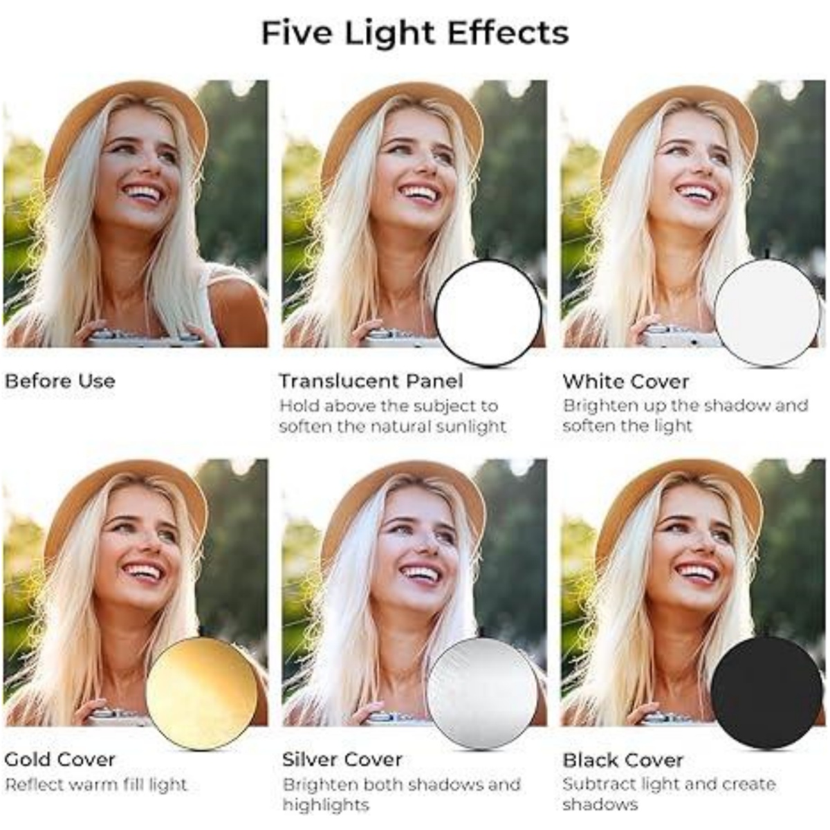 HUANYINGBJB Portable 5 in 1 Ph - Reflector 5 In 1 บทวิจารณ์และราคา