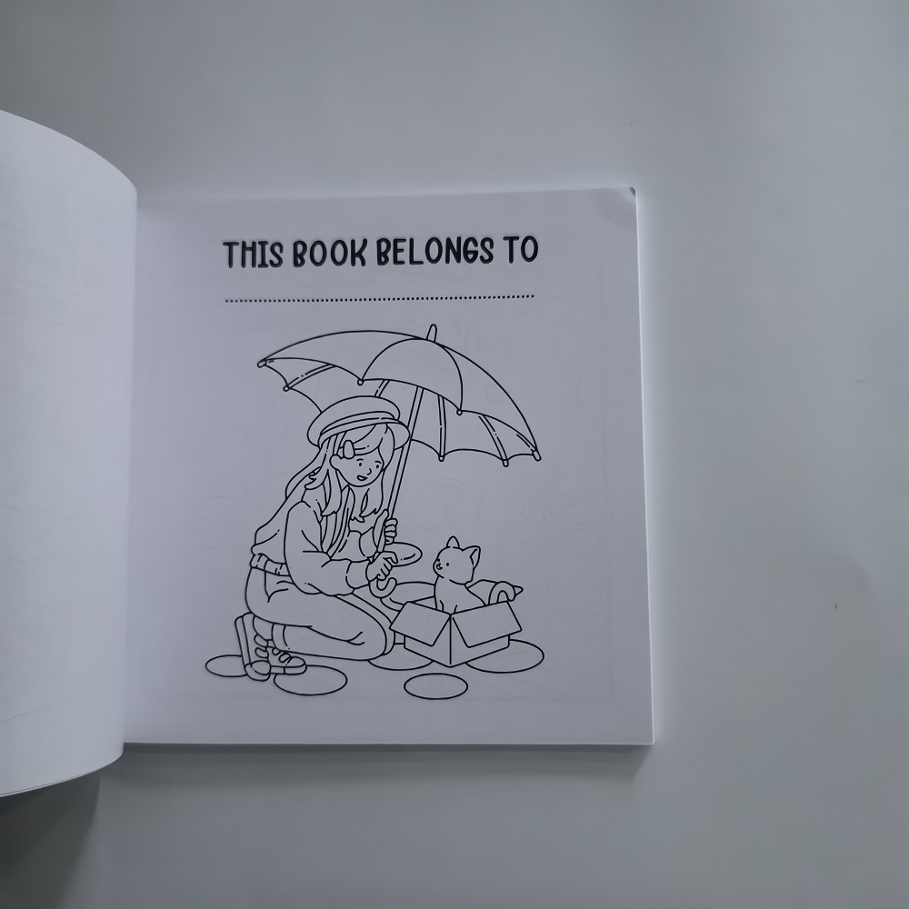 Cat & Girl Cute Easy Coloring  - Photography Of Book บทวิจารณ์และราคา