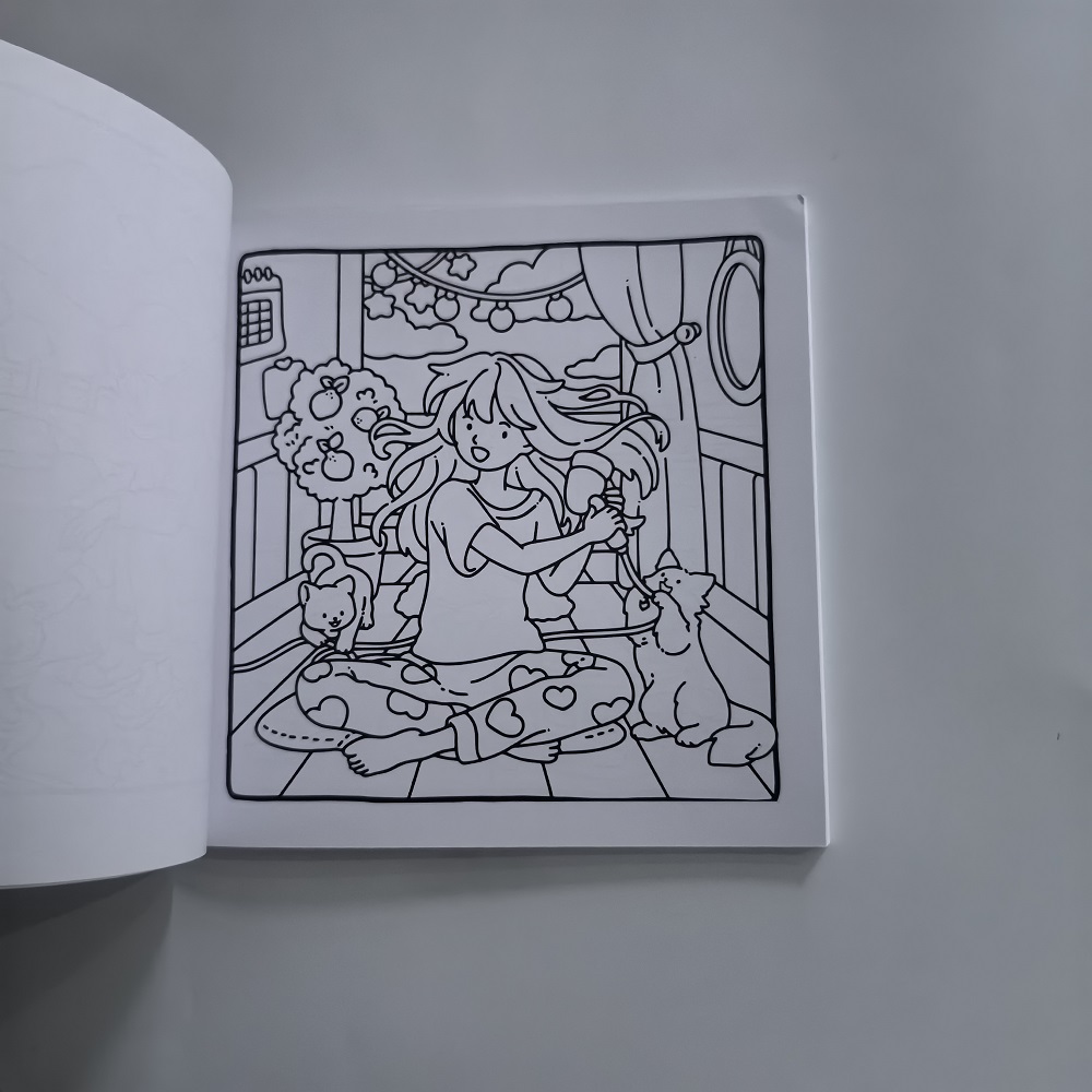 Cat & Girl Cute Easy Coloring  - Photography Of Book บทวิจารณ์และราคา