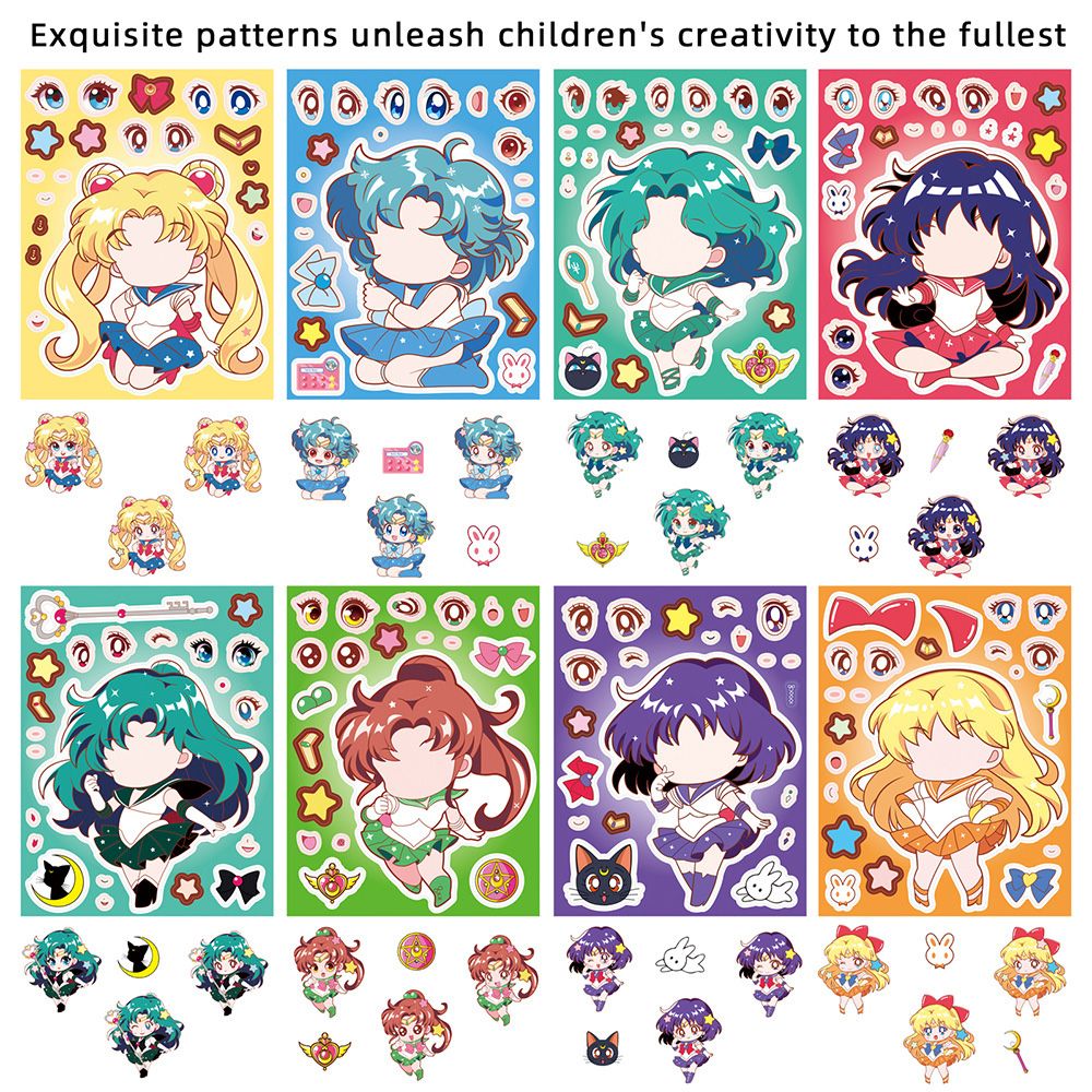 8/16PCS Sailor Moon Face-Chang - Photography Anime บทวิจารณ์และราคา