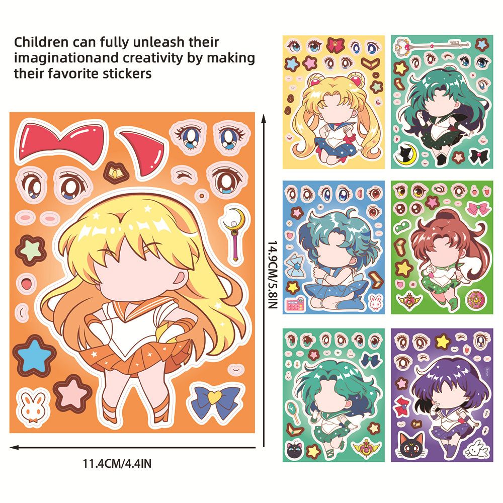 8/16PCS Sailor Moon Face-Chang - Photography Anime บทวิจารณ์และราคา
