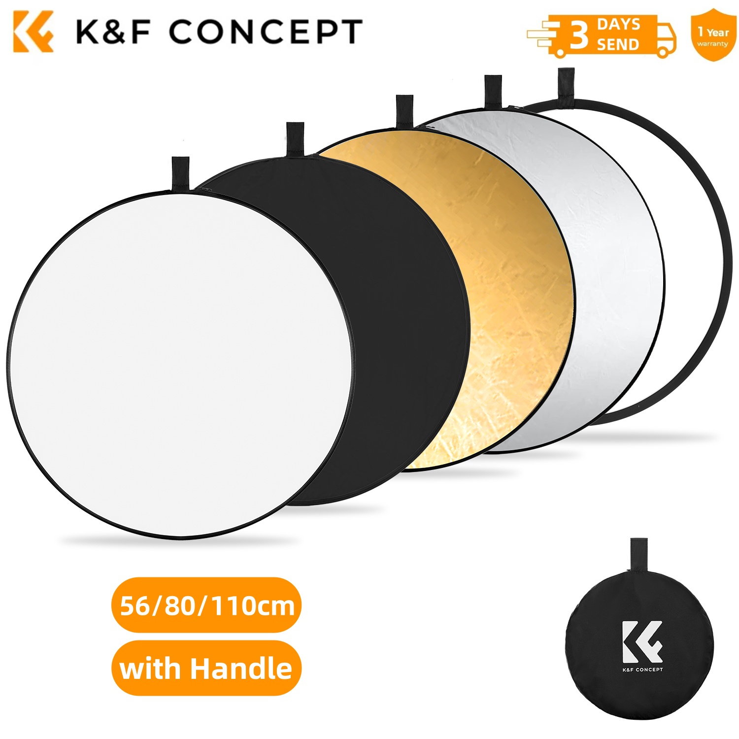 K&F CONCEPT 56/80/110cm 5-in-1 - Reflector 5 In 1 บทวิจารณ์และราคา