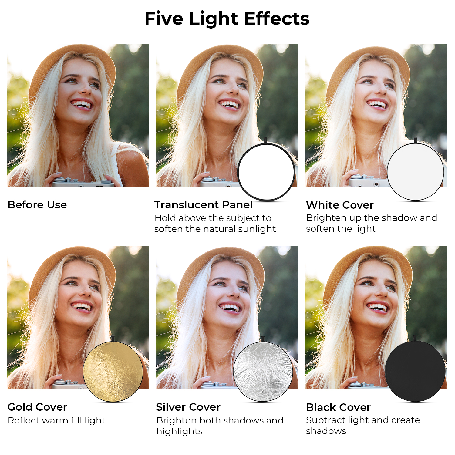 K&F CONCEPT 56/80/110cm 5-in-1 - Reflector 5 In 1 บทวิจารณ์และราคา