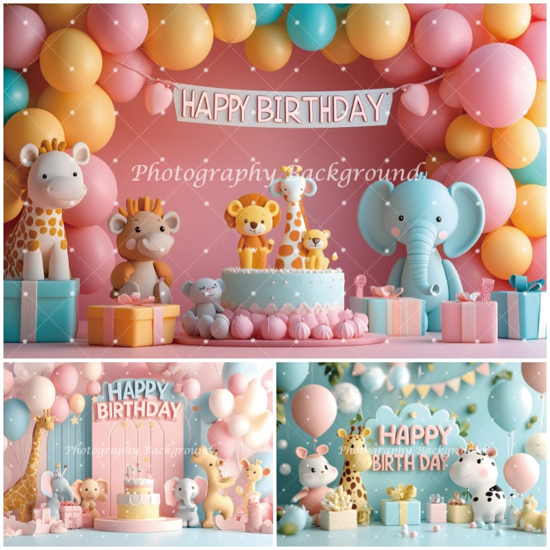 Jungle Animals Happy Birthday  - Photography Zoo บทวิจารณ์และราคา