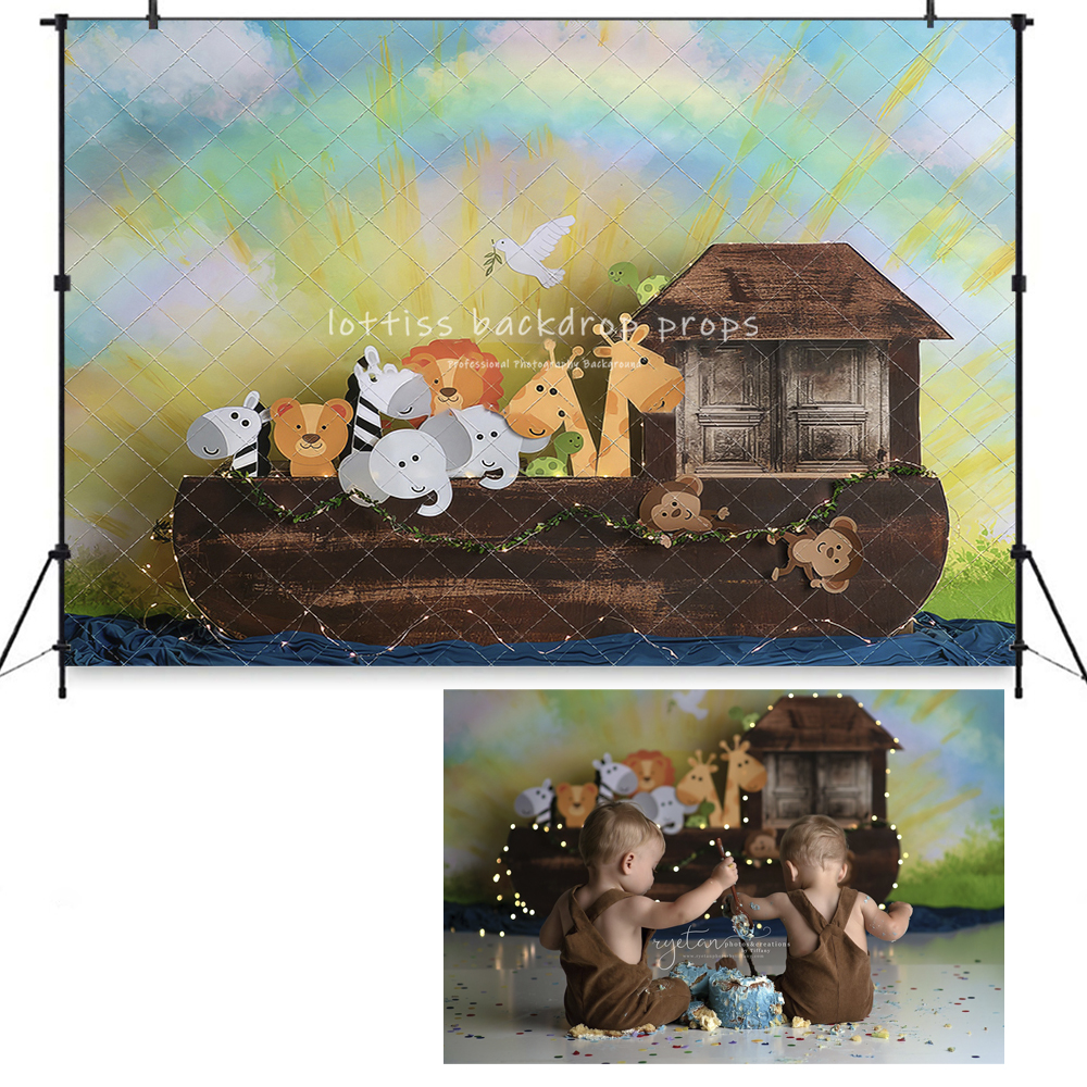 Noahs Ark Animals Zoo Backdrop - Photography Zoo บทวิจารณ์และราคา