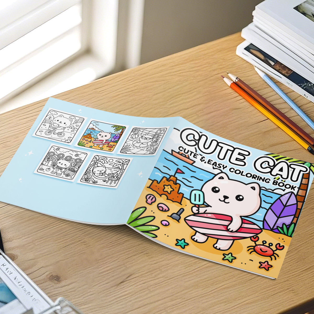 Anti Anxiety Cute Cat Coloring - Photography Of Book บทวิจารณ์และราคา