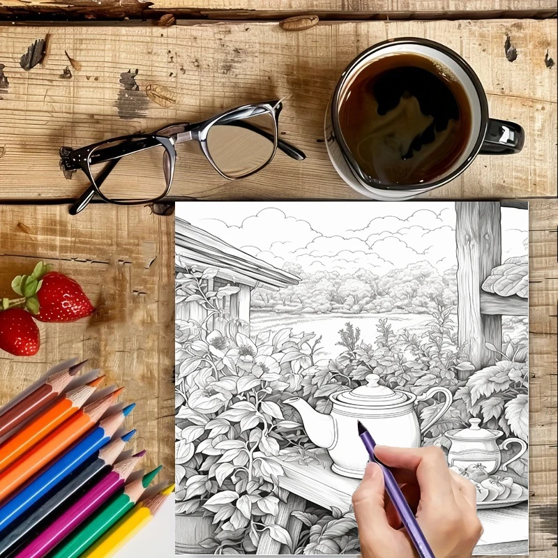 Tea In The Gardens Coloring Bo - Photography Of Book บทวิจารณ์และราคา